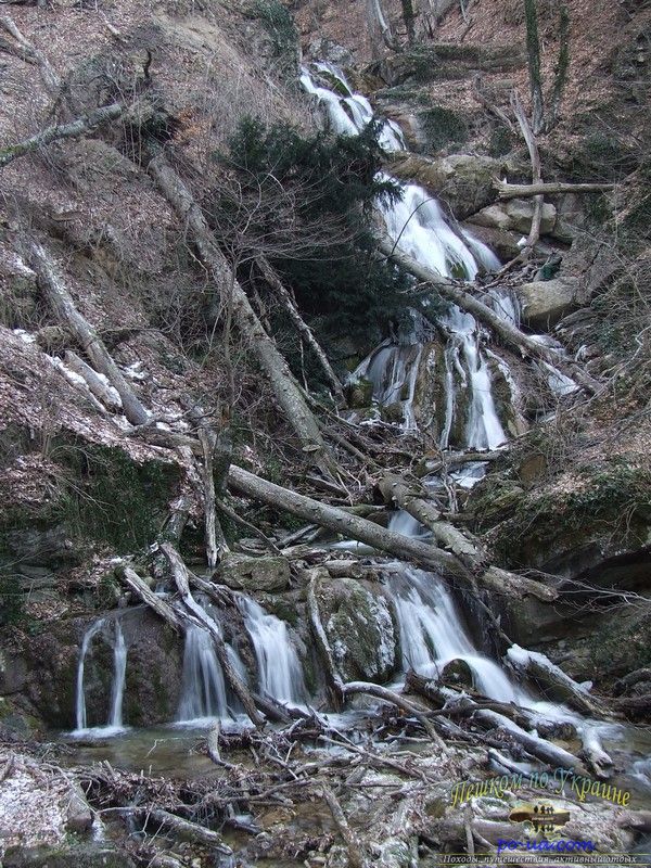 Каскад верхних водопадов на реке Улу-Узень